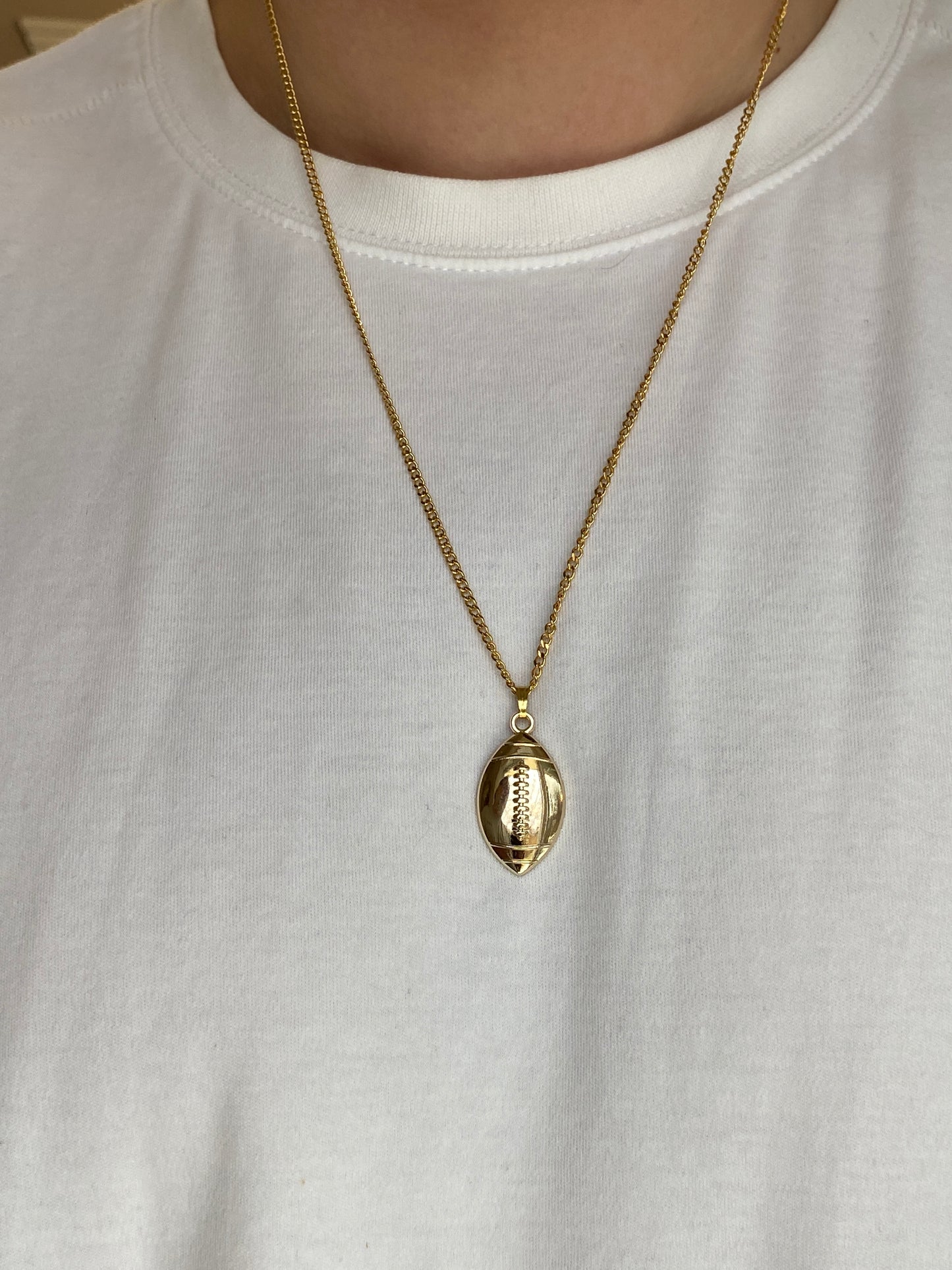 3D Gold Football Necklace