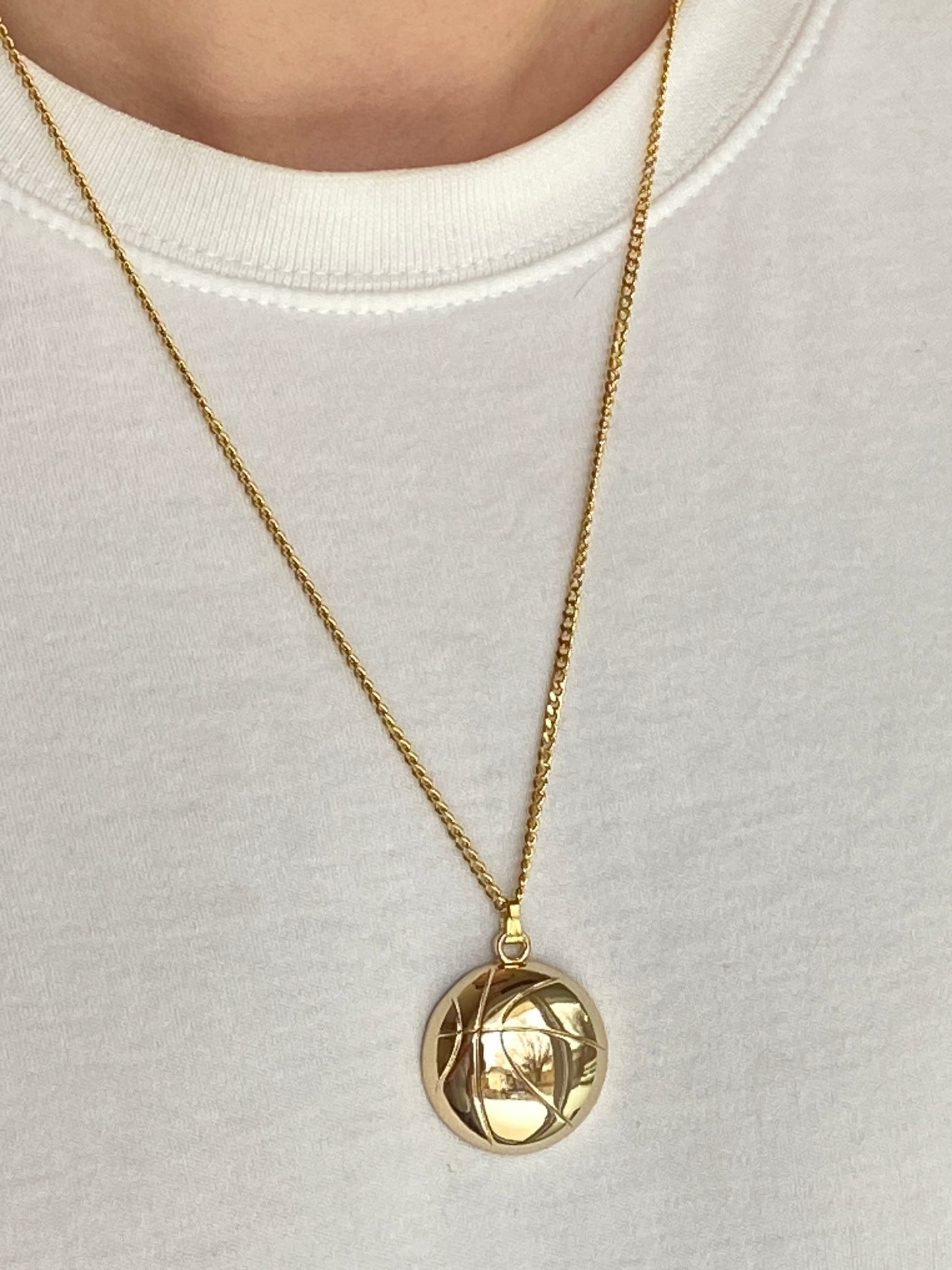 3D Gold Basketball Necklace