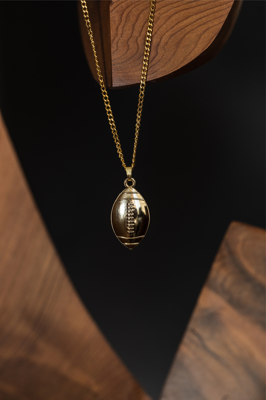 3D Gold Football Necklace