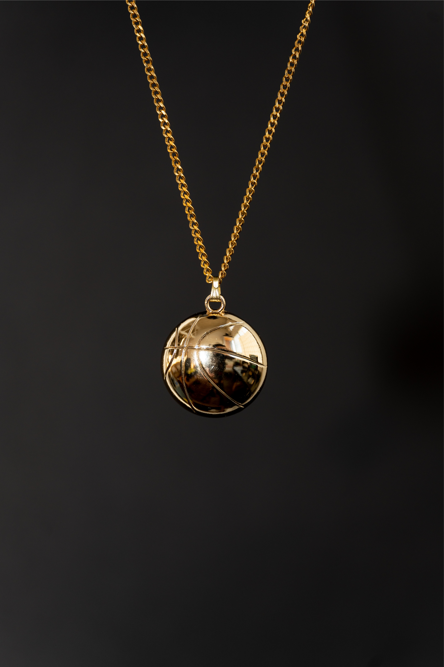 3D Gold Basketball Necklace