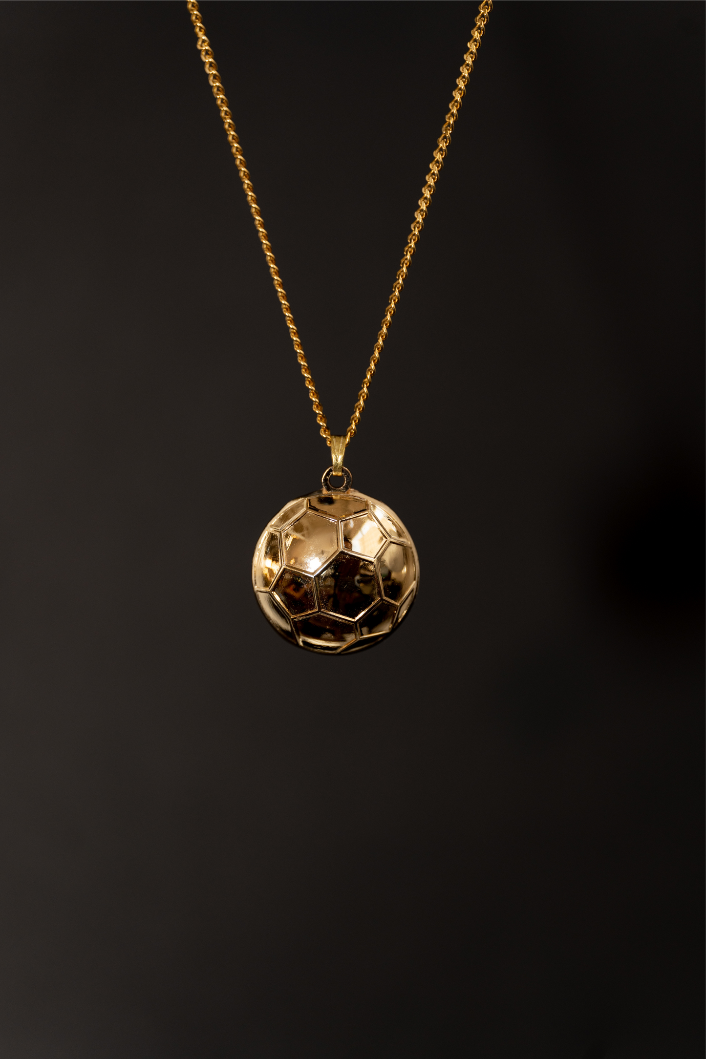 3D Gold Soccer Ball Necklace